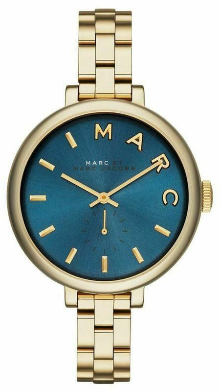 Marc Jacobs Sally Blue Dial Gold Steel Strap Watch for Women - MBM3366 Authentic Buy Shop Now