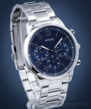 Guess Hendrix Chronograph Blue Dial Silver Steel Strap Watch for Men - W1309G1 Authentic Buy Shop Now