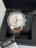 Hugo Boss Trophy White Dial Gold Steel Strap Watch for Men - 1513631 Authentic Buy Shop Now