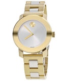 Movado Bold Silver Dial Two Tone Steel Strap Watch for Women - 3600129 Authentic Buy Shop Now