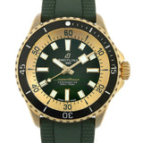 Breitling Superocean Automatic 42 Green Dial Green Rubber Strap Watch for Men - N17375201L1S1 Authentic Buy Shop Now