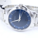 Gucci G Timeless Blue Dial Silver Steel Strap Watch For Men - YA126440 Authentic Buy Shop Now