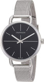 Calvin Klein Even Black Dial Silver Mesh Bracelet Watch for Women - K7B23121 Authentic Buy Shop Now