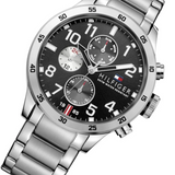 Tommy Hilfiger Cool Sport Multifunction Black Dial Silver Steel Strap Watch for Men - 1791141 Authentic Buy Shop Now