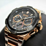 Hugo Boss Supernova Black Dial Two Tone Steel Strap Watch for Men - 1513358 Authentic Buy Shop Now