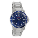 Movado Series 800 Blue Dial Silver Steel Strap Watch For Men - 2600137 Authentic Buy Shop Now