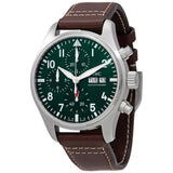IWC Pilot's Watch Chronograph Edition Racing Green 43mm Green Dial Brown Leather Strap Watch for Men - IW377726 Authentic Buy Shop Now