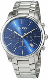 Hugo Boss Commander Blue Dial Silver Steel Strap Watch for Men - 1513434 Authentic Buy Shop Now