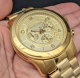 Michael Kors Runway Gold Dial Gold Steel Strap Watch for Men - MK8077 Authentic Buy Shop Now