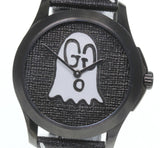 Gucci G Timeless Ghost Black Dial Black Leather Strap Watch For Men - YA1264018 Authentic Buy Shop Now