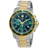 Movado Series 800 Chronograph Green Dial Two Tone Steel Strap Watch For Men - 2600148 Authentic Buy Shop Now