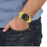 Versace Hellenyium Quartz Black Dial Gold Steel Strap Watch For Men - VE3A00820 Authentic Buy Shop Now