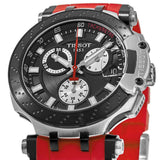 Tissot T Race Chronograph Black Dial Red Silicone Strap Watch For Men - T115.417.27.051.00 Authentic Buy Shop Now
