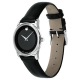Movado Museum Classic Black Dial Black Leather Strap Watch For Women - 0606503 Authentic Buy Shop Now