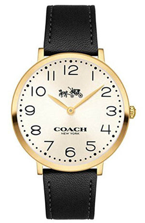 Coach Slim Easton White Dial Black Leather Strap Watch for Women - 14502683 Authentic Buy Shop Now
