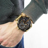 Diesel Mr Daddy 2.0 Chronograph Black Dial Gold Steel Strap Watch For Men - DZ7333 Authentic Buy Shop Now