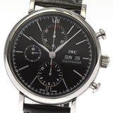 IWC Portofino Chronograph Black Dial Black Leather Strap Watch for Men - IW391008 Authentic Buy Shop Now