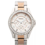 Fossil Riley Multifunction Rose Gold Dial Two Tone Steel Strap Watch for Women - ES4145 Authentic Buy Shop Now