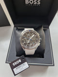 Hugo Boss Volane Grey Dial White SIlicone Strap Watch for Men - 1513948 Authentic Buy Shop Now