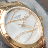 Tissot T Wave T Lady Mother of Pearl Dial Rose Gold Steel Strap Watch For Women - T112.210.33.111.00 Authentic Buy Shop Now