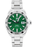 Tag Heuer Aquaracer Calibre 5 Automatic Green Dial Silver Steel Strap Watch for Men - WAY2015.BA0927 Authentic Buy Shop Now