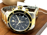 Movado Series 800 Chronograph Black Dial Two Tone Steel Strap Watch For Men - 2600146 Authentic Buy Shop Now
