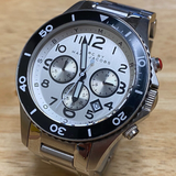 Marc Jacobs Rock Chronograph White Dial Silver Steel Strap Watch for Men - MBM5027 Authentic Buy Shop Now