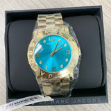 Marc Jacobs Amy Blue Dial Gold Steel Strap Watch for Women - MBM3220 Authentic Buy Shop Now