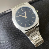 D1 Milano Ultra Thin Matte Black Dial Silver Steel Strap Watch for Men - D1-UTBJ40 Authentic Buy Shop Now