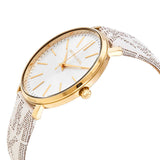 Michael Kors Pyper Quartz Silver Dial White Leather Strap Watch For Women - MK2858 Authentic Buy Shop Now