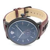 Versace V-Circle Manifesto Black Dial Maroon Leather Strap Watch for Men - VBQ040017 Authentic Buy Shop Now