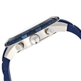 Guess Caliber Chronograph White Dial Blue Rubber Strap Watch for Men - W0864G6 Authentic Buy Shop Now