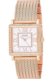 Guess Highline Off White Dial Rose Gold Stainless Steel Mesh Strap Watch For Women - W0826L3 Authentic Buy Shop Now