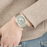 Guess Raven Diamonds Silver Dial Silver Steel Strap Watch for Women - GW0104L1 Authentic Buy Shop Now