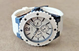 Guess Overdrive Chronograph White Dial White Rubber Strap Watch for Women - W0149L6 Authentic Buy Shop Now
