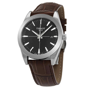 Tissot Gentlemen Black Dial Brown Leather Strap Watch for Men - T127.410.16.051.01 Authentic Buy Shop Now