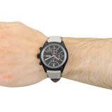 Hugo Boss Grand Prix Chronograph Black Dial Grey Leather Strap Watch for Men - 1513562 Authentic Buy Shop Now
