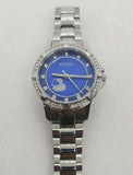 Bulova Crystal Collection Blue Mother of Pearl Dial Silver Steel Strap Watch for Women - 96L238 Authentic Buy Shop Now