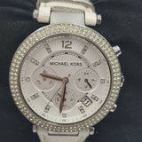 Michael Kors Parker White Dial White Leather Strap Watch for Women - MK2277 Authentic Buy Shop Now