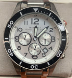 Marc Jacobs Rock Chronograph White Dial Silver Steel Strap Watch for Men - MBM5027 Authentic Buy Shop Now