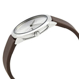 Calvin Klein Minimal Silver Dial Brown Leather Strap Watch for Men - K3M221G6 Authentic Buy Shop Now
