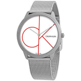 Calvin Klein Minimal White Dial Silver Mesh Bracelet Watch for Men - K3M51152 Authentic Buy Shop Now