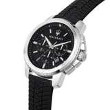 Maserati Successo Chronoraph Black Dial Black Silicon Strap Watch For Men - R8871621014 Authentic Buy Shop Now