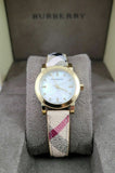 Burberry The City Diamonds Mother of Pearl Dial Brown Leather Strap Watch for Women - BU9226 Authentic Buy Shop Now