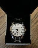 Emporio Armani Classic Quartz Silver Dial Silver Steel Strap Watch For Men - AR0647 Authentic Buy Shop Now
