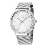 Calvin Klein Surround Silver Dial Silver Mesh Bracelet Watch for Men - K3W21126 Authentic Buy Shop Now