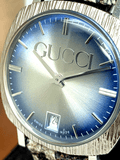 Gucci Grip Vintage Blue Dial Snakeskin Brown Leather Strap Watch for Women - YA152401 Authentic Buy Shop Now