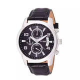 Guess Exec Chronograph Quartz Black Dial Black Leather Strap Watch for Men - W0076G1 Authentic Buy Shop Now