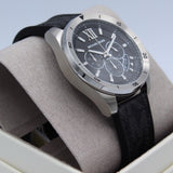 Michael Kors Brecken Chronograph Black Dial Black Leather Strap Watch For Men - MK8850 Authentic Buy Shop Now