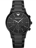Emporio Armani Dress Chronograph Quartz Black Dial Black Stainless Steel Strap Watch For Men - AR2485 Authentic Buy Shop Now
